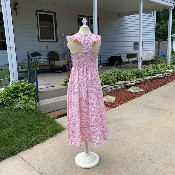 Melloday Smocked Cap Sleeve Maxi Dress 